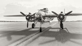 american bomber on a runway