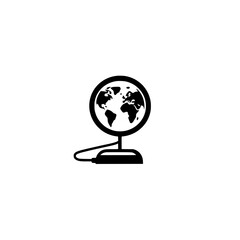 Fototapete - Globe icon in flat vector style for world map global connection and geography