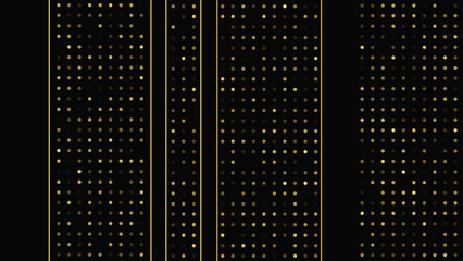 Poster - Dark background with golden lines and glittering dots