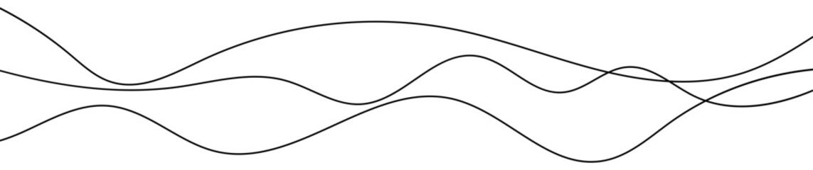 Poster - Thin curved wavy lines