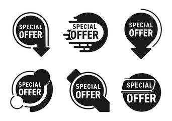 Poster - Special Offer red labels set in monochrome style