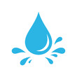© Jakiya Graphics - A blue water drop icon with splashes isolated on white background