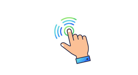 Poster - Interactive touch technology vector illustration for modern digital interfaces in flat design