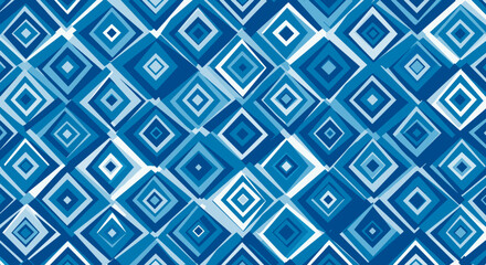 Poster - Geometric pattern with blue diamond shapes vector illustration for modern design
