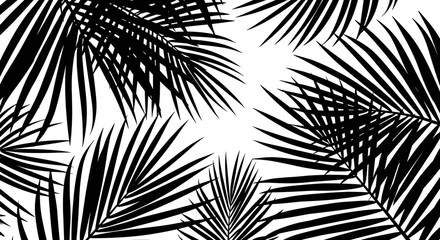 Poster - Tropical palm leaves vector illustration in flat style for design backgrounds