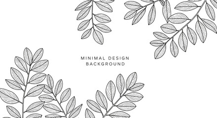 Poster - Minimal abstract botanical vector illustration for design, wallpaper, or poster in line art style