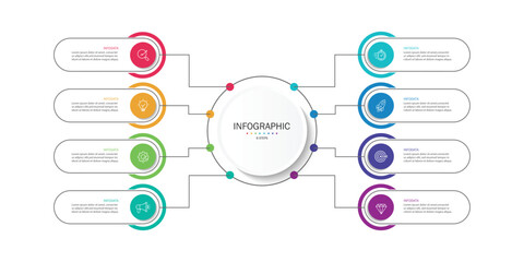 Poster - 8 options to success design Infographic templates, Diagrams. Vector illustration.