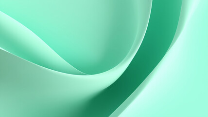Aufkleber - Smooth pastel mint green abstract background with flowing curves and minimal style, creating calming and serene visual effect