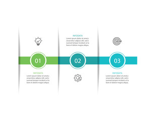 Poster - Business Timeline Infographic Design Template with 3 options. Presentation, Plan and Project. Vector Illustration.