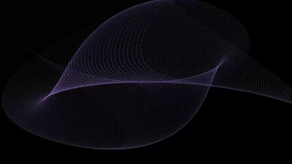 Poster - Black and purple 3D sci-fi animation background, particle wave shape visual looping wave effect