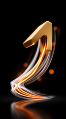 Poster - Upward-pointing arrow created from luminous light trails symbolizes progress and direction. Dark backdrop enhances dynamic glowing effect. Concept of growth, innovation, technology