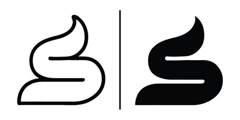 Poster - Abstract Poop Symbol: A modern, minimalist design featuring two distinct interpretations of a stylized poop symbol, offering versatility for various applications and artistic expression.