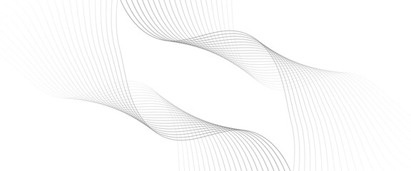 Poster - Vector modern wave line smooth and particle gray wave curve lines abstract background with flowing.