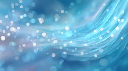 Poster - Gentle waves of blue and white create an abstract depiction of water, showcasing reflections of light. The colors blend seamlessly, evoking a serene morning atmosphere.