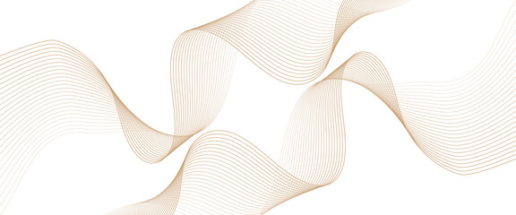 Poster - Vector abstract golden wave line technology concept lines with flowing background