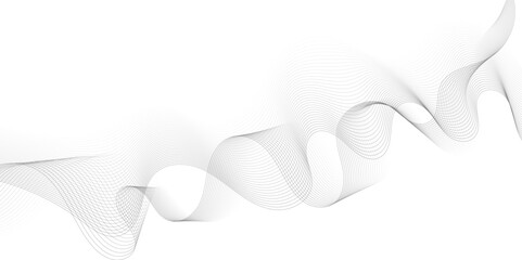 Leinwandbilder - Abstract grey, white smooth element swoosh speed wave modern stream background. Wave with lines created using blend tool. Abstract frequency sound wave lines and twisted curve lines background.	