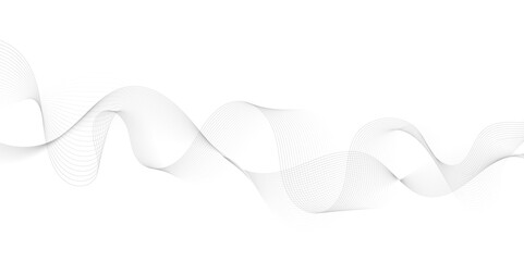 Leinwandbilder - Abstract grey, white smooth element swoosh speed wave modern stream background. Wave with lines created using blend tool. Abstract frequency sound wave lines and twisted curve lines background.	