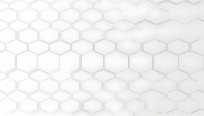 Wall Mural - abstract white hexagon pattern with subtle shadows and overlappi