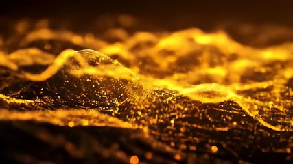 Poster - Abstract Golden Wave with Sparkles on Dark Background for Modern Design Projects