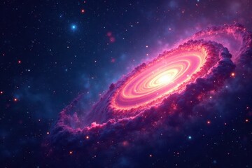 Wall Mural - cosmic nebula swirls, vibrant stars against dark galaxy backdrop, image, starfield
