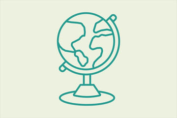 Fototapete - Globe icon. icon related to UI elements. suitable for web site, app, user interfaces,element, printable etc. line icon style. simple vector design editable
