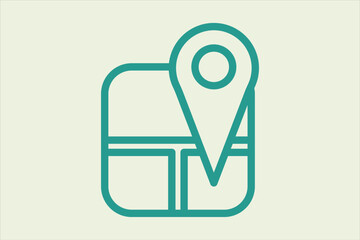 Fototapete - Map icon. icon related to UI elements. suitable for web site, app, user interfaces,element, printable etc. line icon style. simple vector design editable