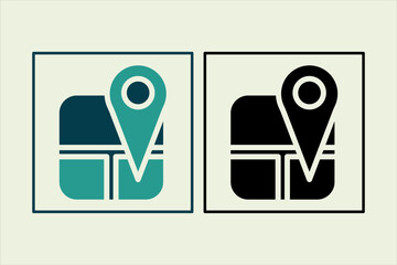 Fototapete - Map icon. icon related to UI elements. suitable for web site, app, user interfaces,element, printable etc. solid icon style. simple vector design editable