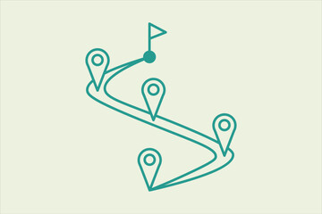 Aufkleber - Route icon. icon related to UI elements. suitable for web site, app, user interfaces,element, printable etc. line icon style. simple vector design editable