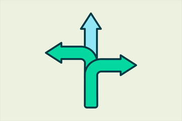 Fototapete - Direction icon. icon related to UI elements. suitable for web site, app, user interfaces,element, printable etc. flat line icon style. simple vector design editable