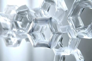 Wall Mural - abstract hexagonal crystal structure with layered texture and su