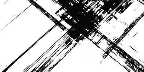 Aufkleber - Abstract grunge texture. dynamic black paint strokes on a white background. Modern art projects, and creative background. 
