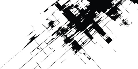 Aufkleber - Abstract grunge texture. dynamic black paint strokes on a white background. Modern art projects, and creative background. 
