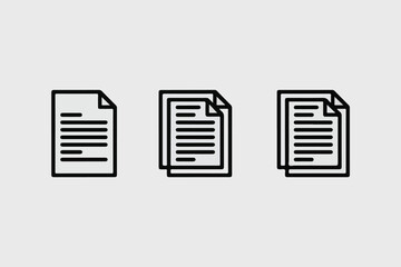Poster - Three stylized document icons with text lines isolated on white background