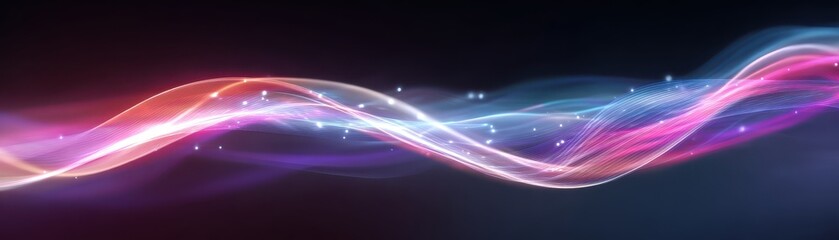 Aufkleber - Abstract wavy light trails in vibrant colors, creating a dynamic and energetic visual effect.