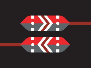 Poster - Geometric Abstract Arrowhead Navigation Direction Sign Creative Design Element