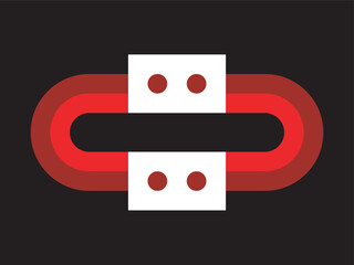 Poster - Simple Geometric Connected Link Shape with White Block Abstract Illustration
