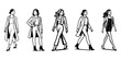 © MDOmar - Fashionable woman wearing heels and a long coat in multiple poses with stylish flair