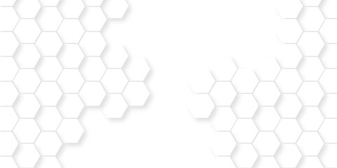 Fototapete - White Hexagonal Background. Luxury White Pattern. Futuristic abstract honeycomb mosaic white background. geometric mesh cell texture. modern futuristic wallpaper.	