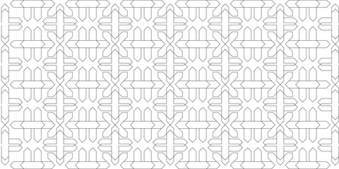 Poster - Luxury Black and Gold Abstract Seamless Background, Art Deco Fish Scale and Linear Ornament. Modern Art Deco Vector Pattern, Geometric Lattice with Curved Lines in Elegant Golden Style.