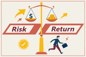 creative risk vs return graphic layout with balanced icon (1) illustration