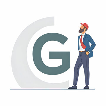 letter g in flat style vector illustration simple