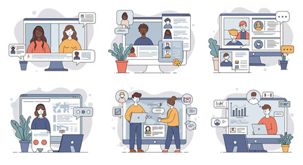 Poster - Diverse Team Engaging in Online Collaboration and Communication
