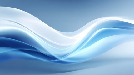 Fototapete - Soft blue waves undulate gracefully across a light background, creating a calming abstract scene that evokes tranquility and peace, ideal for relaxation or meditation.