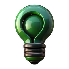 Aufkleber - Glossy green light bulb symbol with modern design isolated on transparent background