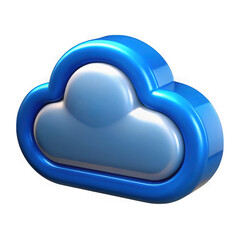 Aufkleber - Glossy blue and white cloud icon isolated on transparent background