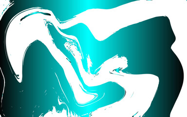 Aufkleber - Vivid abstract fluid art composition with swirling shades of electric blue and cyan flowing. Dynamic curves and organic motion. Smooth, glossy effect with  liquid energy and paint flow or ink in water