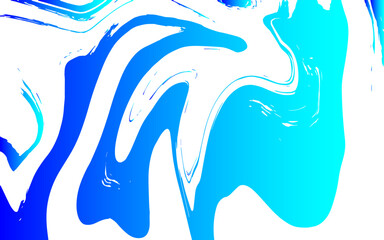 Poster - Vivid abstract fluid art composition with swirling shades of electric blue and cyan flowing. Dynamic curves and organic motion. Smooth, glossy effect with  liquid energy and paint flow or ink in water