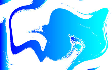 Aufkleber - Vivid abstract fluid art composition with swirling shades of electric blue and cyan flowing. Dynamic curves and organic motion. Smooth, glossy effect with  liquid energy and paint flow or ink in water