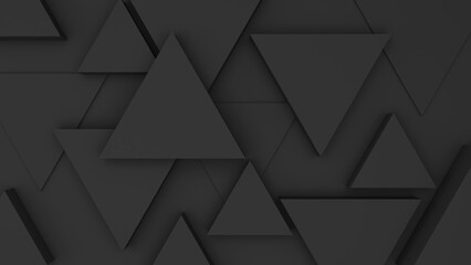 Leinwandbilder - abstract geometric background Elegant black triangle Use in graphics or background images to add text.,3d rendering