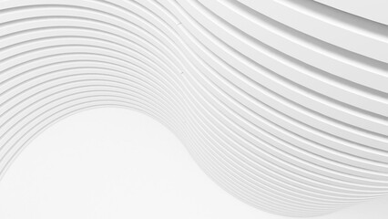 Leinwandbilder - White curved structure, abstract background. Abstract building structures are used in graphics or various media. 3d rendering